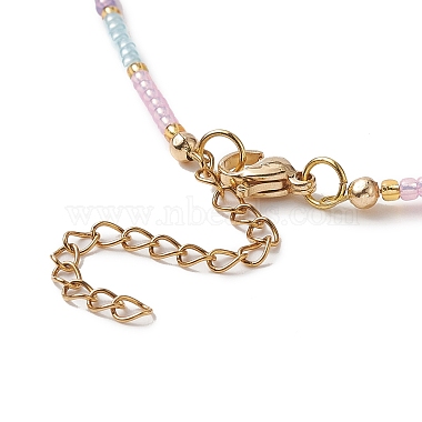 Natural Shell Star & Glass Seed Beaded Necklace & Stretch Bracelet(SJEW-JS01271)-7