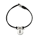 304 Stainless Steel Girl Charm Bracelet with Waxed Cord for Women(BJEW-A125-26)-1