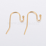Ion Plating(IP) 304 Stainless Steel Earring Hooks, Golden, 21x12x2mm, 21 Gauge, Pin: 0.7mm(STAS-H448-01G)