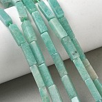 Natural Amazonite Beads Strands, Cuboid, 13x4x4mm, Hole: 0.8mm, about 29pcs/strand, 15.35''(39cm)(G-G837-28)