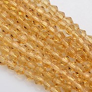 Bicone Glass Beads Strands, Faceted, Peru, 4x4mm, Hole: 1mm, about 92~96pcs/strand, 13.78~14.37 inch(EGLA-P016-4mm-08)