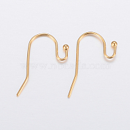 Ion Plating(IP) 304 Stainless Steel Earring Hooks, Golden, 21x12x2mm, 21 Gauge, Pin: 0.7mm(STAS-H448-01G)