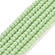 Imitation Jade Glass Beads Strands, Round, Light Green, 2~2.5mm, Hole: 0.6mm, about 173~180pcs/strand, 14.57''~14.84''(37~37.7cm)(GLAA-K062-A01-03)