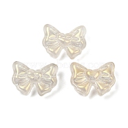 Transparent Glass Beads, Bowknot, Baking Paint, Champagne Gold, 13x17.5x8.5mm, Hole: 1mm(DGLA-E004-10C)