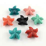 Dyed Synthetical Coral Beads, Starfish/Sea Stars, Mixed Color, 20x19x7mm, Hole: 1.5mm(X-CORA-R011-23)