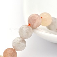 Natural Multi-Moonstone Round Beads Strands, 8mm, Hole: 1mm, about 24pcs/strand, 7.6 inch(G-P088-43-8mm)