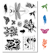 Custom PVC Plastic Clear Stamps, for DIY Scrapbooking, Photo Album Decorative, Cards Making, Stamp Sheets, Film Frame, Butterfly Pattern, 160x110x3mm(DIY-WH0439-0004)