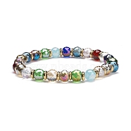 Bling Color Glass Beads Stretch Bracelets, Non-magnetic Synthetic Hematite Beads Power Bracelet for Girl Women, Colorful, Inner Diameter: 2-3/8 inch(6cm)(BJEW-JB07245)