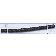 Braided Leather Cord, Dyed, Black, 3mm, 100yards/bundle(300 feet/bundle)(WL-D012-3mm-02-1)