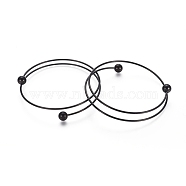 304 Stainless Steel Bangles Making, Electrophoresis Black, 2-1/2 inch(6.5cm)(MAK-K019-01B)
