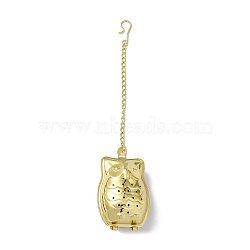 Owl Loose Tea Infuser, with Chain & Hook, 304 Stainless Steel Mesh Tea Ball Strainer, Golden, 170x3mm(AJEW-G045-02G)
