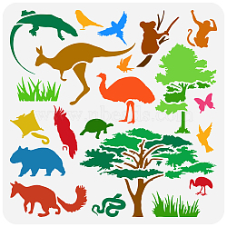 PET Hollow Out Drawing Painting Stencils, for DIY Scrapbook, Photo Album, Other Animal, 30x30cm(DIY-WH0391-0711)
