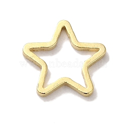 Brass Linking Rings, Lead Free & Cadmium Free, Star, Real 24K Gold Plated, 8x8x1mm, Inner Diameter: 4.5x5mm(KK-K383-09F-G)