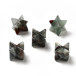 Natural African Bloodstone Beads, No Hole/Undrilled, Merkaba Star, 14.5~15x14.5~15x14.5~15mm(G-A206-01A-05)