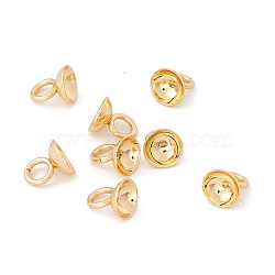 304 Stainless Steel Bead Cap Pendant Bails, for Globe Glass Bubble Cover Pendant Making, Half Round, Real 18K Gold Plated, 5x5.5mm, Hole: 2.4mm, 4.5mm inner diameter(STAS-I192-01B-G)