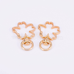 Iron Swivel Lobster Clasps, Swivel Snap Hook, Sakura, Light Gold, 36x24x6mm, Hole: 5x9mm(KS-TAC0003-09KCG)