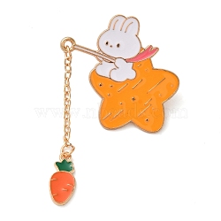 Zinc Alloy Enamel Animal Fishing Pins, Rabbit, 55x34mm(JEWB-C033-01A)