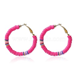 Colorful Clay Hoop Earrings(JQ3310-6)