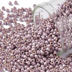 TOHO Round Seed Beads, Japanese Seed Beads, (PF554F) PermaFinish Lavender Metallic Matte, 11/0, 2.2mm, Hole: 0.8mm, about 1110pcs/bottle, 10g/bottle(SEED-JPTR11-PF0554F)