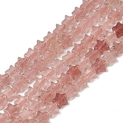 Natural Strawberry Quartz Beads Strands, Star, 5.5~6x5.5~6x2.5mm, Hole: 1mm, about 76pcs/strand, 15.31~15.35''(38.9~39cm)(G-H087-C03-01)