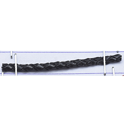 Braided Leather Cord, Dyed, Black, 3mm, 100yards/bundle(300 feet/bundle)(WL-D012-3mm-02-1)