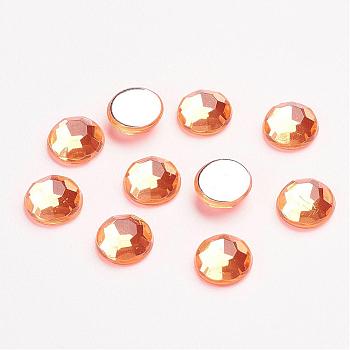 Imitation Taiwan Acrylic Rhinestone Cabochons, Faceted, Half Round, Sandy Brown, 8x2.5mm, about 2000pcs/bag