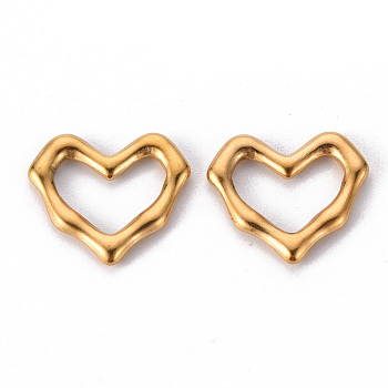 304 Stainless Steel Linking Rings, Heart, Golden, 17x19.5x2.5mm, Inner Diameter: 7x13mm