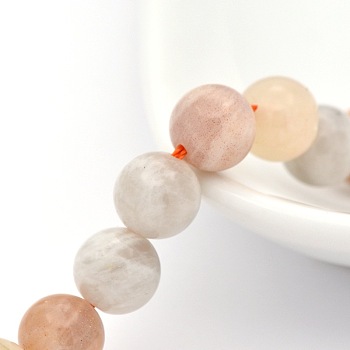 Natural Multi-Moonstone Round Beads Strands, 8mm, Hole: 1mm, about 24pcs/strand, 7.6 inch