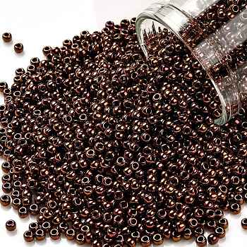 TOHO Round Seed Beads, Japanese Seed Beads, (224) Olymp Inside Color Bronze, 11/0, 2.2mm, Hole: 0.8mm, about 1103pcs/10g