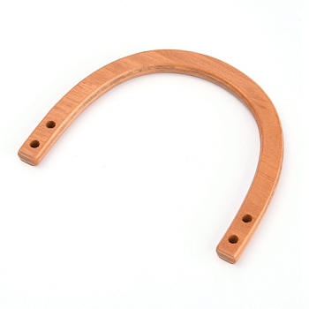 Wooden U Handles Replacement, for Handmade Bag Handbags Purse Handles, Burgundy, 98x118x8~9mm, Hole: 4.5mm