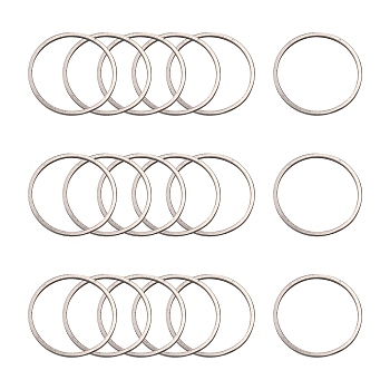 304 Stainless Steel Linking Ring, Ring, Stainless Steel Color, 25x0.8mm