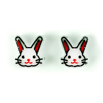 Easter Theme Ear Stud Ornament Silicone Molds, Resin Casting Molds, for UV Resin & Epoxy Resin Craft Making, Rabbit Pattern, 19x33x5mm, Inner Diameter: 11x14mm