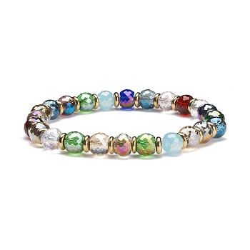 Bling Color Glass Beads Stretch Bracelets, Non-magnetic Synthetic Hematite Beads Power Bracelet for Girl Women, Colorful, Inner Diameter: 2-3/8 inch(6cm)