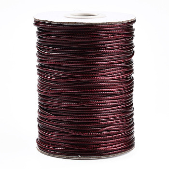 85 Yards Korean Waxed Polyester Cord, Macrame Artisan String for Jewelry Making, Dark Red, 1.5mm