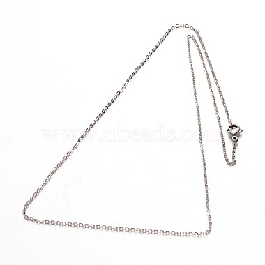 304 Stainless Steel Cable Chain Necklaces(NJEW-M124-01P)-2