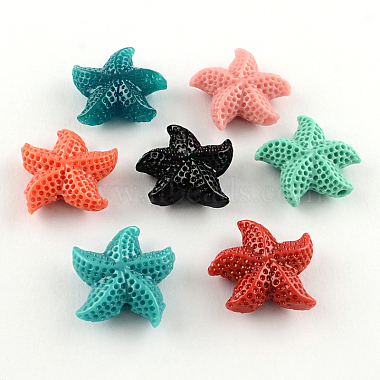 20mm Mixed Color Starfish Synthetic Coral Beads