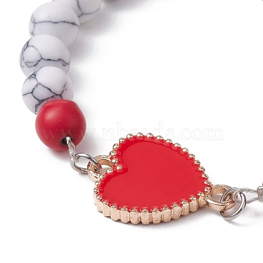 Alloy Enamel Heart Link Bracelet(BJEW-JB09999-02)-3