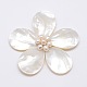 Natural White Shell Mother of Pearl Shell Flower Big Pendants(SSHEL-J032MS-05)-1