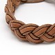 Trendy Unisex Casual Style Braided Waxed Cord and Leather Bracelets(BJEW-L297-03)-2