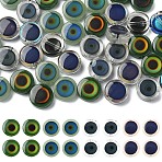 40Pcs 4 Colors Glass Beads, Temperature Sensing Color Changing Beads, Flat Round & Eye, Mixed Color, 12x5~6mm, Hole: 1.2~1.4mm, 10pcs/color(GLAA-YW0005-44)