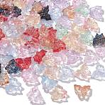 100Pcs Transparent Glass Beads, Butterfly, Mixed Color, 12x15x6mm, Hole: 1mm(GLAA-CJ0002-40)