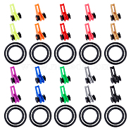 SUPERFINDINGS 50 Sets 10 Colors Plastic & Silicone O-Rings Fishing Rod Pole Hook Keeper Sets, Fishing Rod Hanging Bait Device, Mixed Color, 16.5x9.5x7.5mm, 19x2mm, 25x2mm, 5 sets/color(FIND-FH0003-26)
