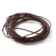 Cowhide Leather Cord, Leather Jewelry Cord, Saddle Brown, Size: about 1.5mm in diameter(X-WL-H014-1)