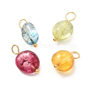 Natural Quartz Pendants, with Real 24K Gold Plated 304 Stainless Steel Findings, Nuggets, 16.5~17x7~10x5.5~8.5mm, Hole: 3.5mm(X-PALLOY-JF01040)