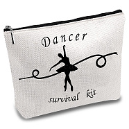 Nurse Theme Polycotton Custom Canvas Stroage Bags,  Metal Zipper Pouches, Rectangle, Dance, 18x25cm(ABAG-WH0029-127)