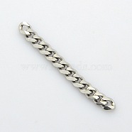 Men's Jewelry Making 201 Stainless Steel Curb Chains, Unwelded, Faceted, Stainless Steel Color, 7x5x2mm(CHS-A003B-1.5mm)