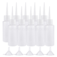 Plastic Glue Bottles Sets, with Transparent Plastic Funnel Hopper, White, 13.6cm, Capacity: 50ml, 30pcs/set(DIY-BC0002-49)