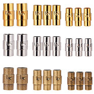 Brass Locking Tube Magnetic Clasps, Column, Mixed Color, 15x7mm, 17x7mm, 18x10mm, Hole: 4.8~8mm(KK-SC0001-11)