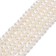 Natural Cultured Freshwater Pearl Beads Strands, Potato, Beige, 4~5x4~5.5x4.5~5mm, Hole: 0.5~0.7mm, about 76~81pcs/strand, 13.70~14.17 inch(34.8~36cm)(PEAR-F018-13C-01)