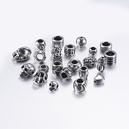 304 Stainless Steel Beads, Mixed Shapes, Mixed Color, 3.5~16x6~11.5x3.5~10.5mm, Hole: 2~7mm(STAS-P183-25)